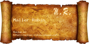Maller Robin névjegykártya